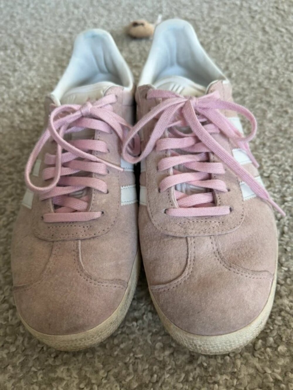 Adidas Gazelle light pink,white stripe, sz 9